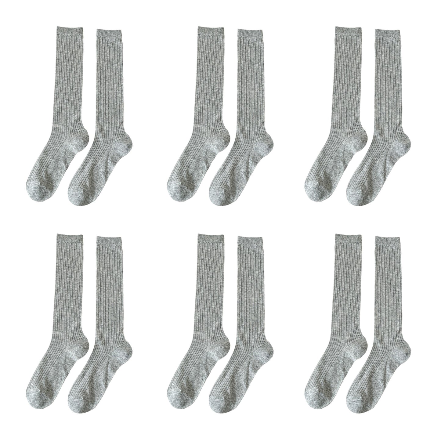 Anna-Kaci Women's 6pk Ribbed Knee - High Socks - Soft & Breathable