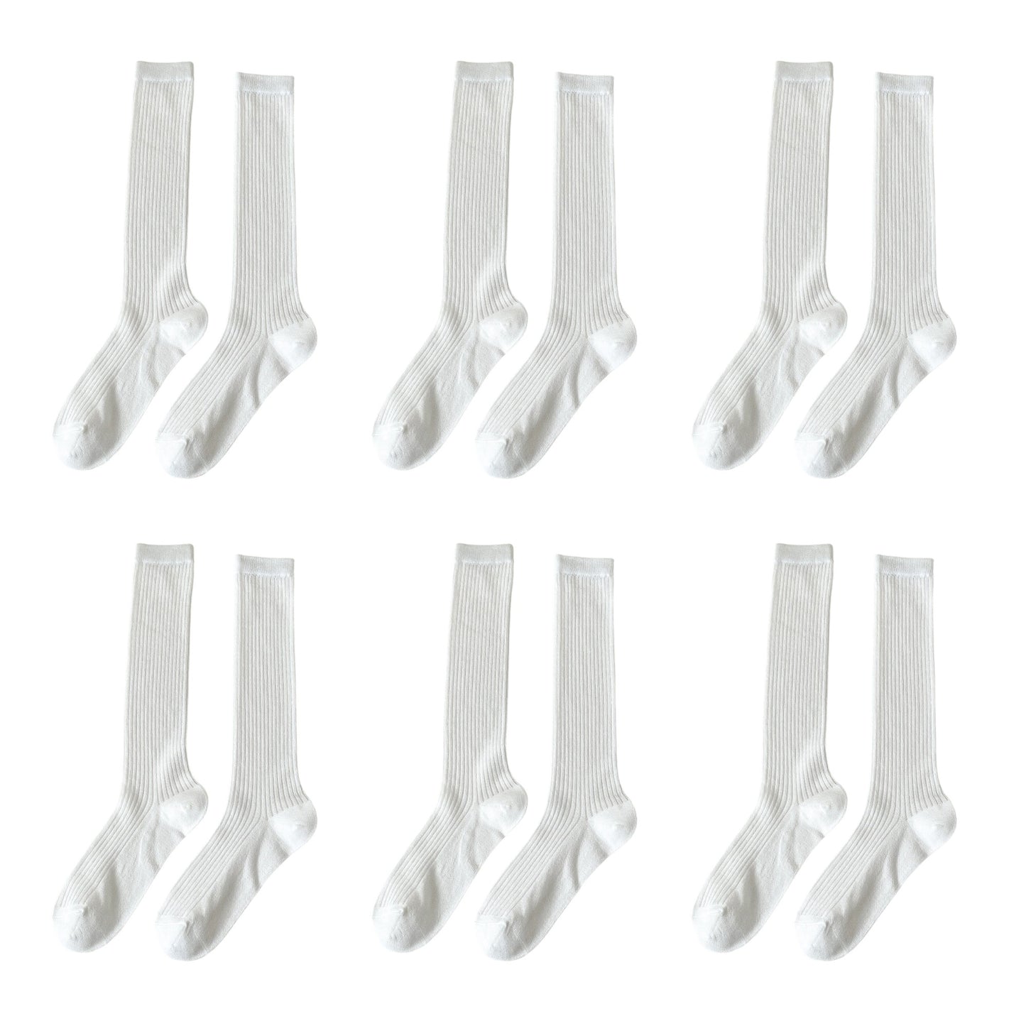 Anna-Kaci Women's 6pk Ribbed Knee - High Socks - Soft & Breathable