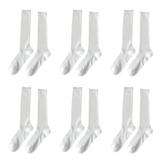 Anna-Kaci Women's 6pk Ribbed Knee - High Socks - Soft & Breathable