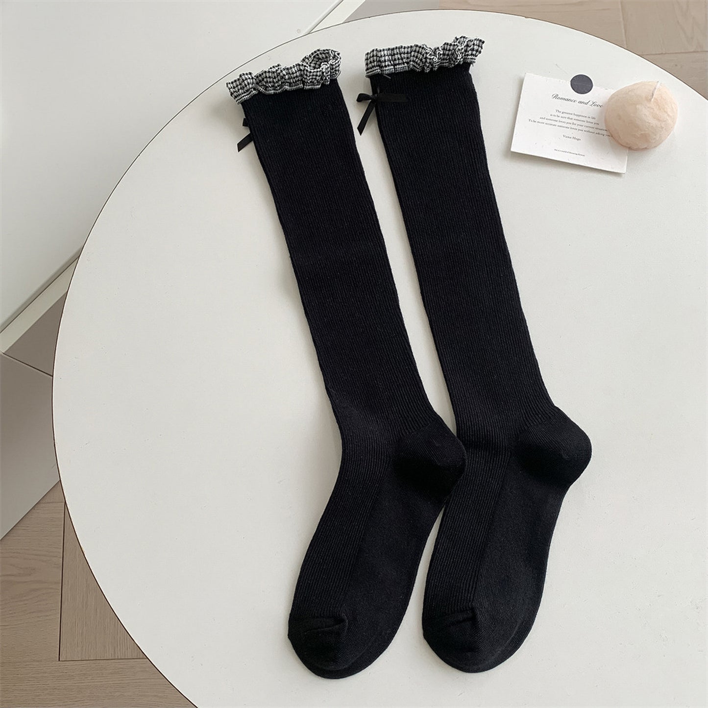 Anna-Kaci Women's 6pk Knee - High Socks with Bow and Patterned Cuff