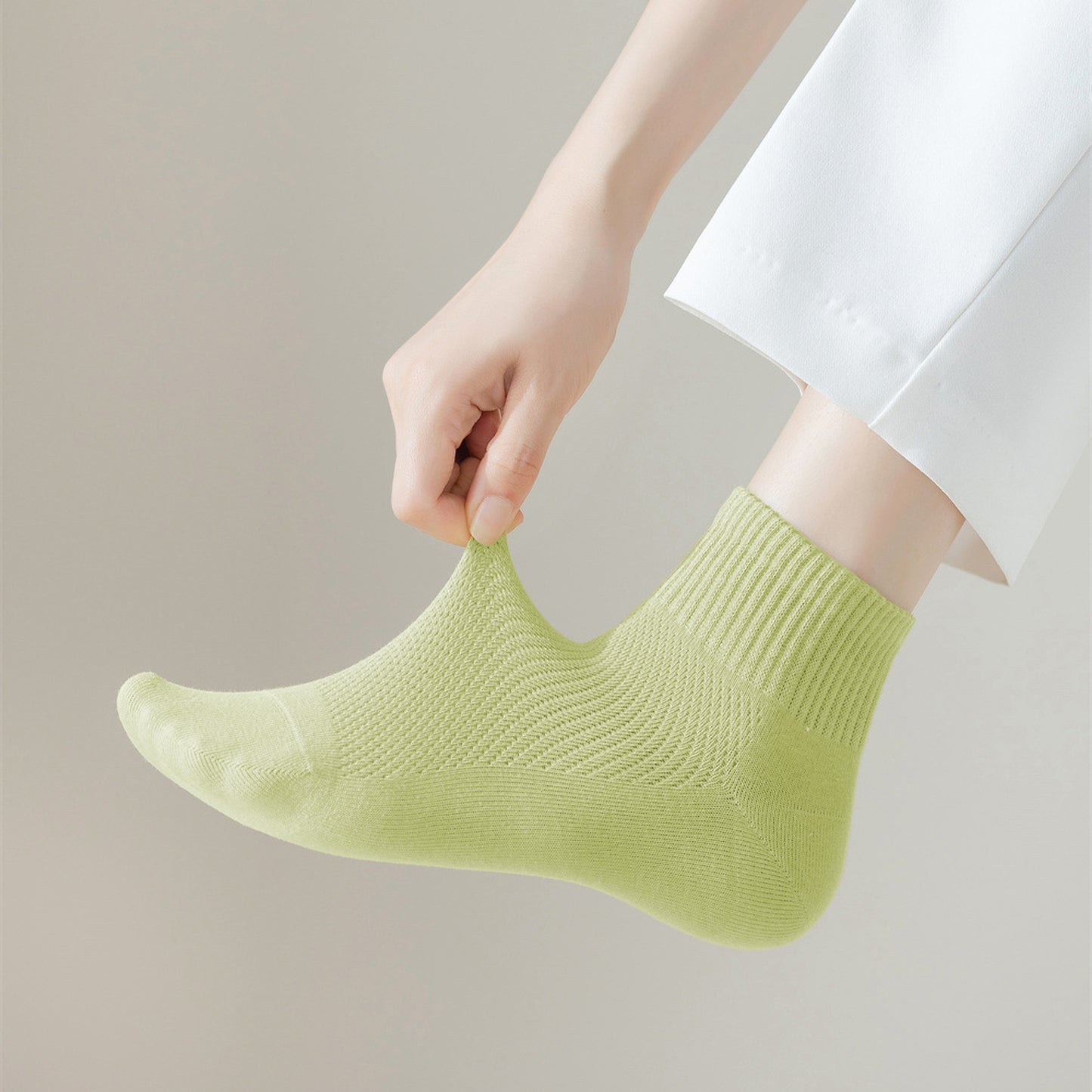 Anna-Kaci Women's 6pk Breathable Mesh Knit Casual Ankle Socks