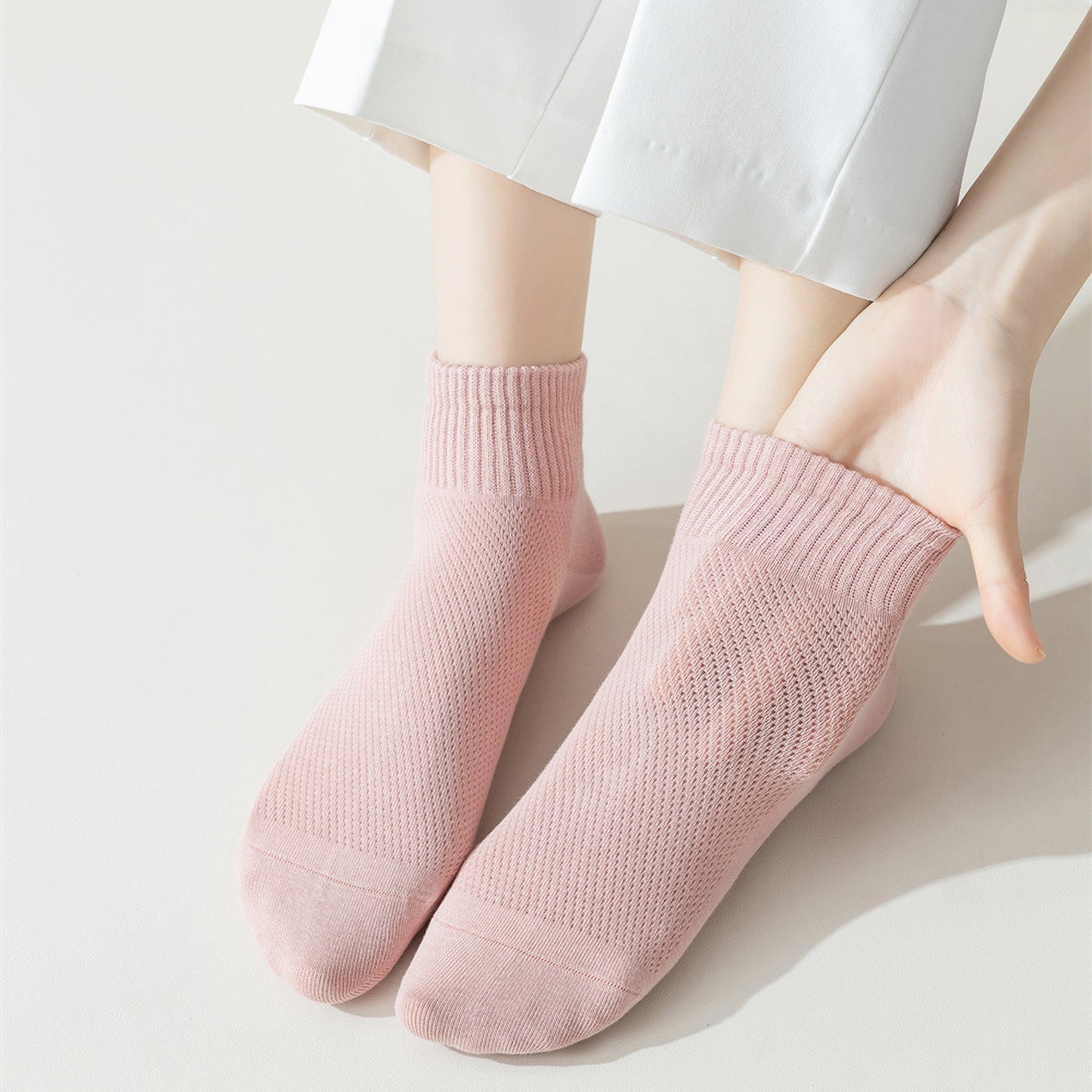 Anna-Kaci Women's 6pk Breathable Mesh Knit Casual Ankle Socks