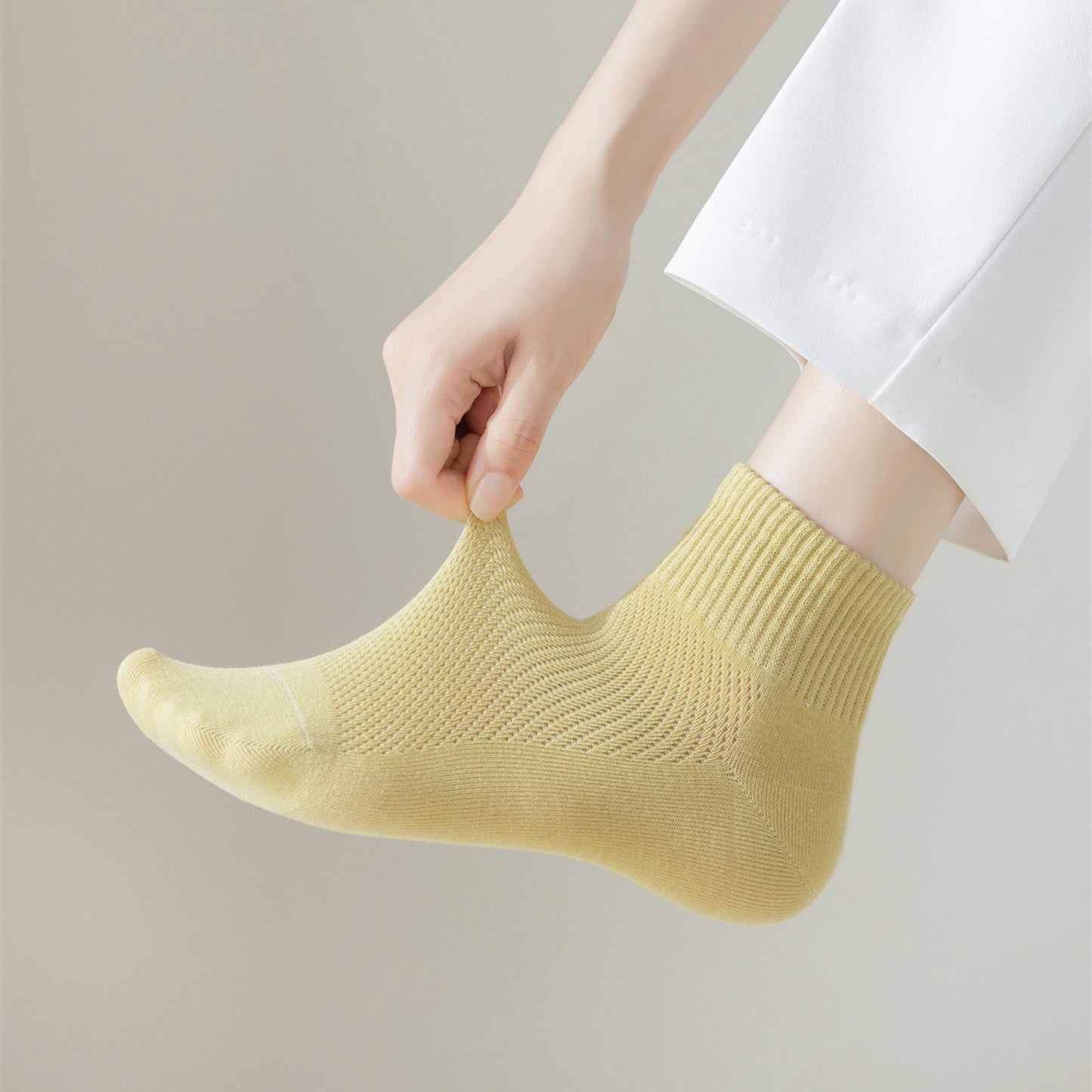 Anna-Kaci Women's 6pk Breathable Mesh Knit Casual Ankle Socks
