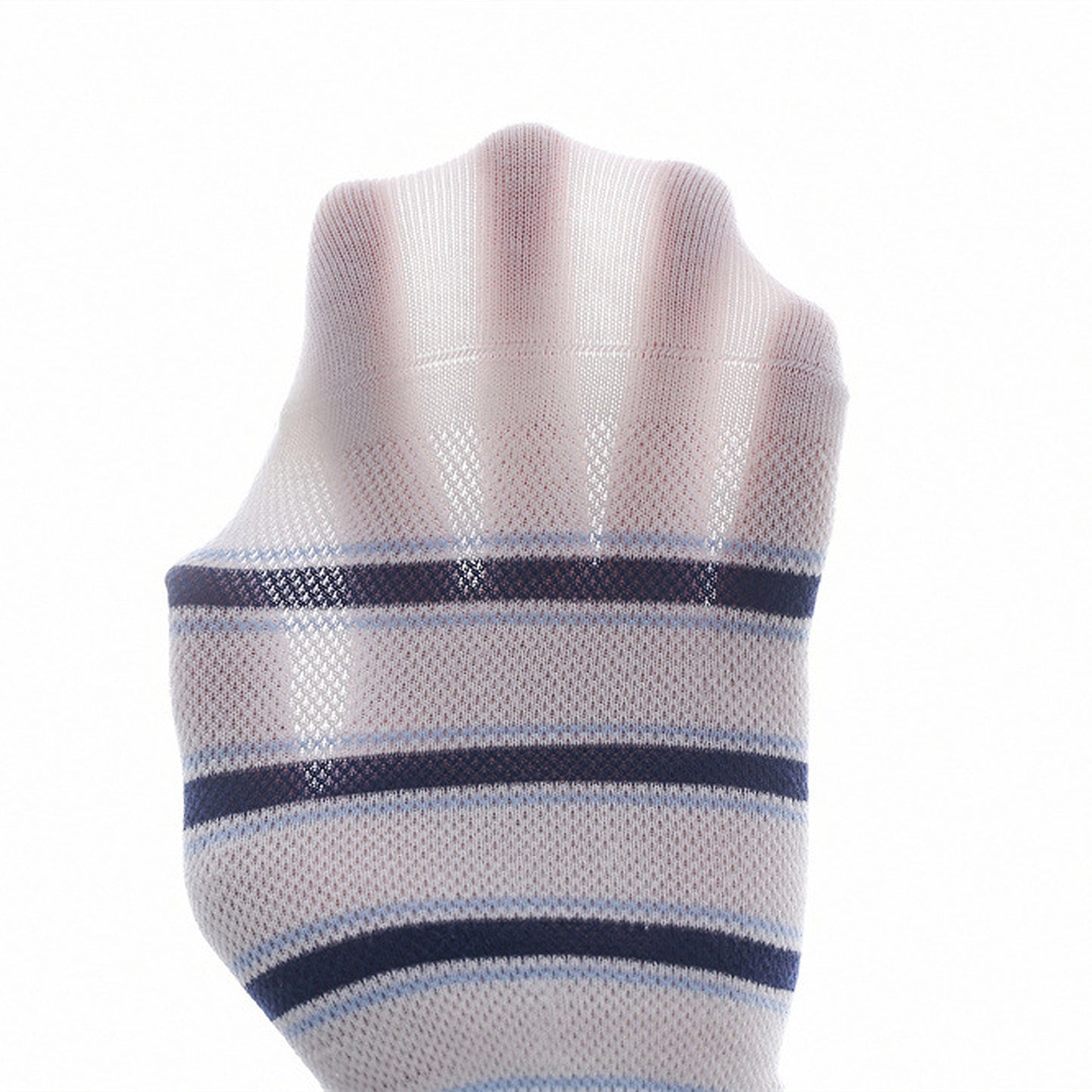 Anna-Kaci Women's 6pk Striped Ankle Socks with Cuffed Design