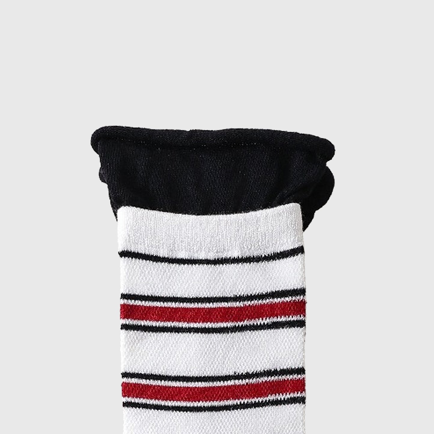 Anna-Kaci Women's 6pk Striped Ankle Socks with Cuffed Design