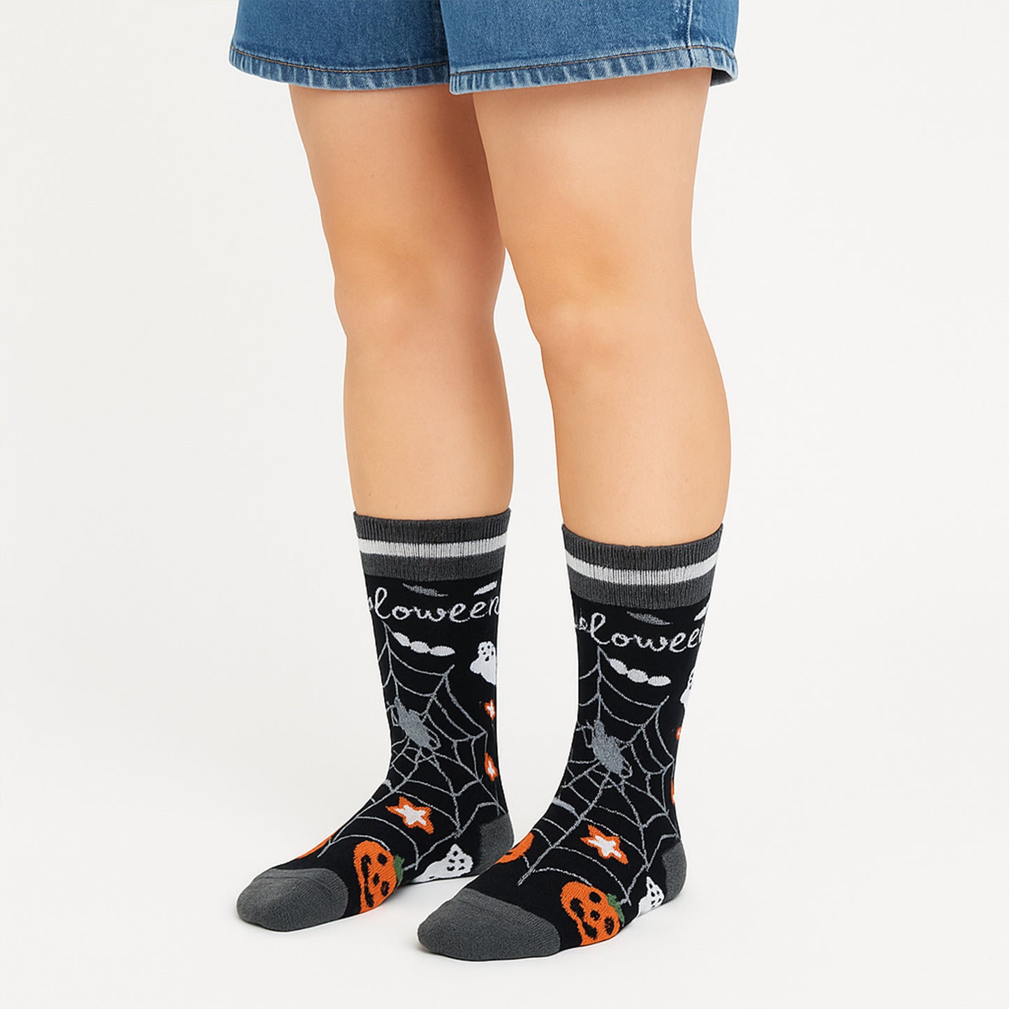 Anna-Kaci 2 Pairs Women's Cotton Halloween Socks Fun Festive Holiday Patterns