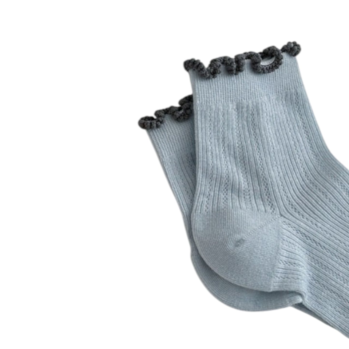 Anna-Kaci Women's 3-Pair Pack Cotton Mesh Ankle Socks with Delicate Ruffle Trim