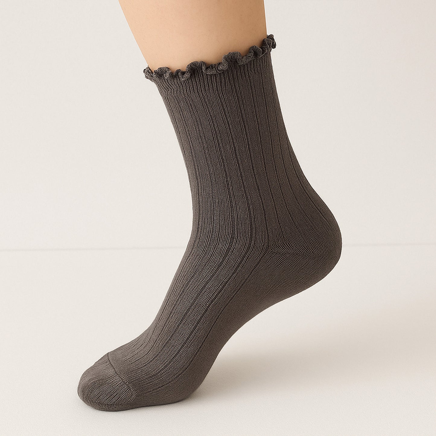Anna-Kaci Women's 3-Pair Pack Cotton Mesh Ankle Socks with Delicate Ruffle Trim