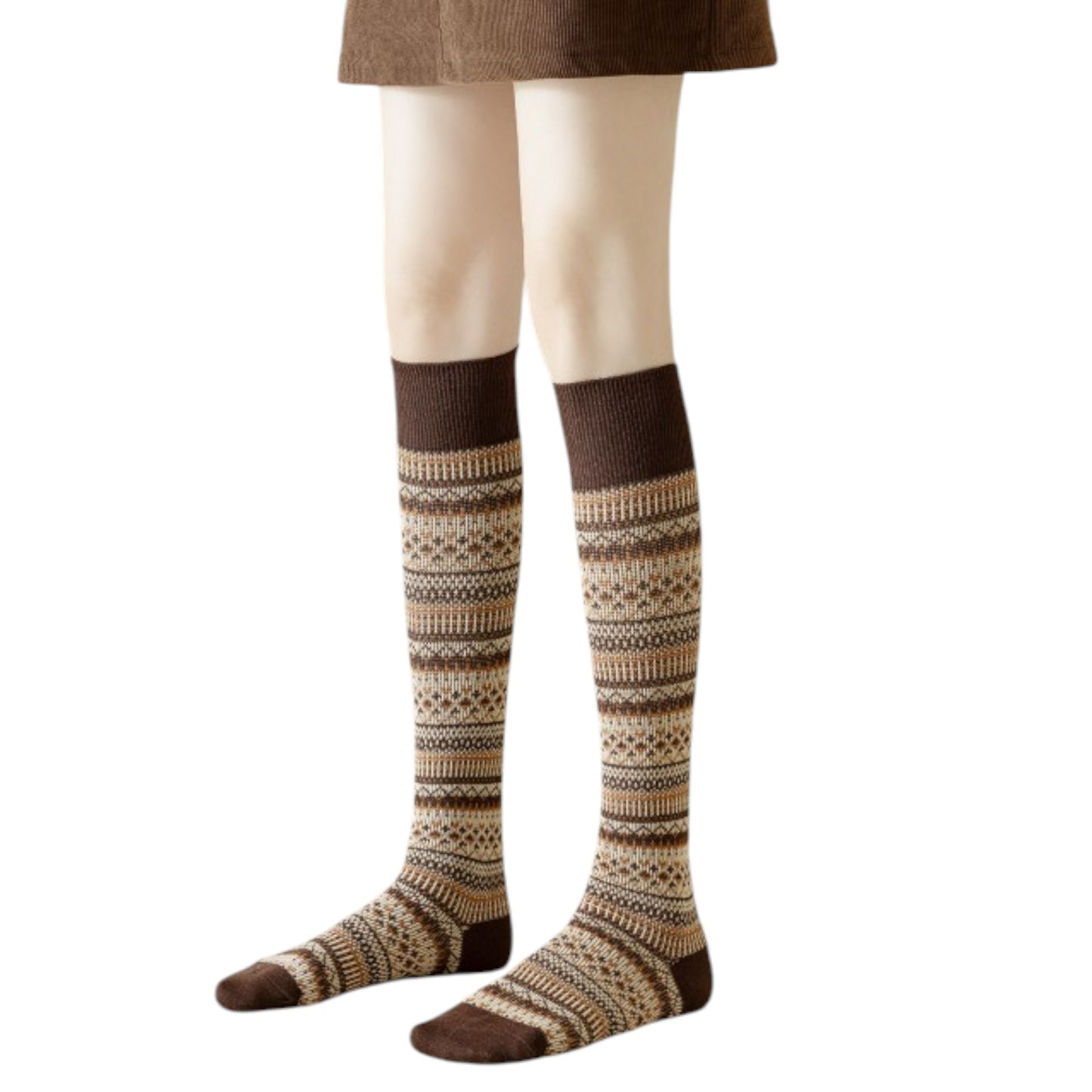 Anna-Kaci Women's 3-Pair Pack Knee-High Warm Socks with Vintage Stripe Design