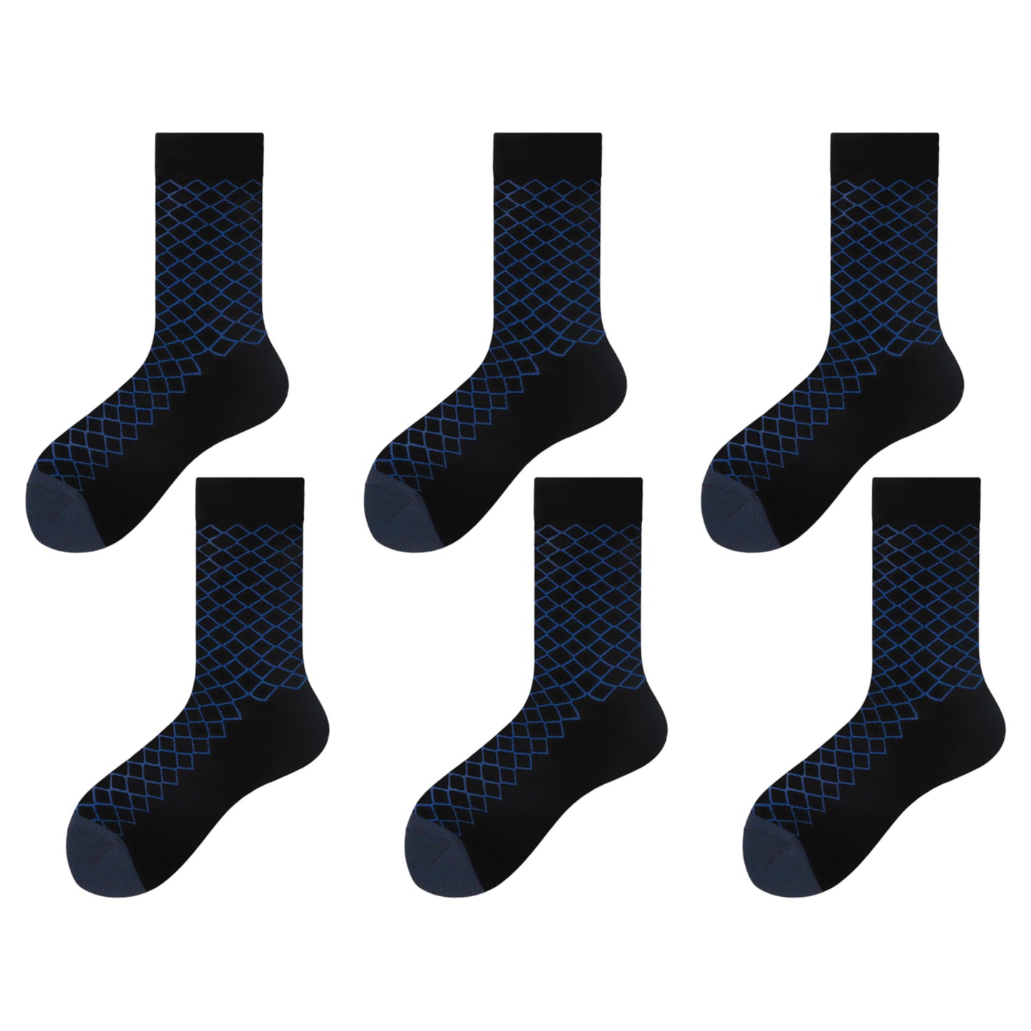 Anna-Kaci 6pk Men's Socks with Geometric Pattern