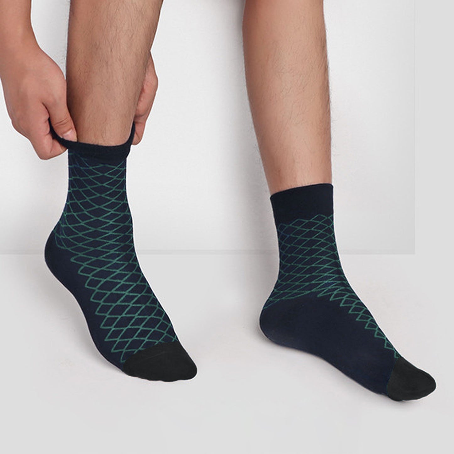 Anna-Kaci 6pk Men's Socks with Geometric Pattern