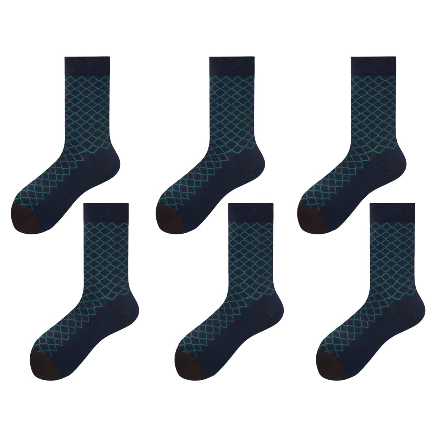 Anna-Kaci 6pk Men's Socks with Geometric Pattern