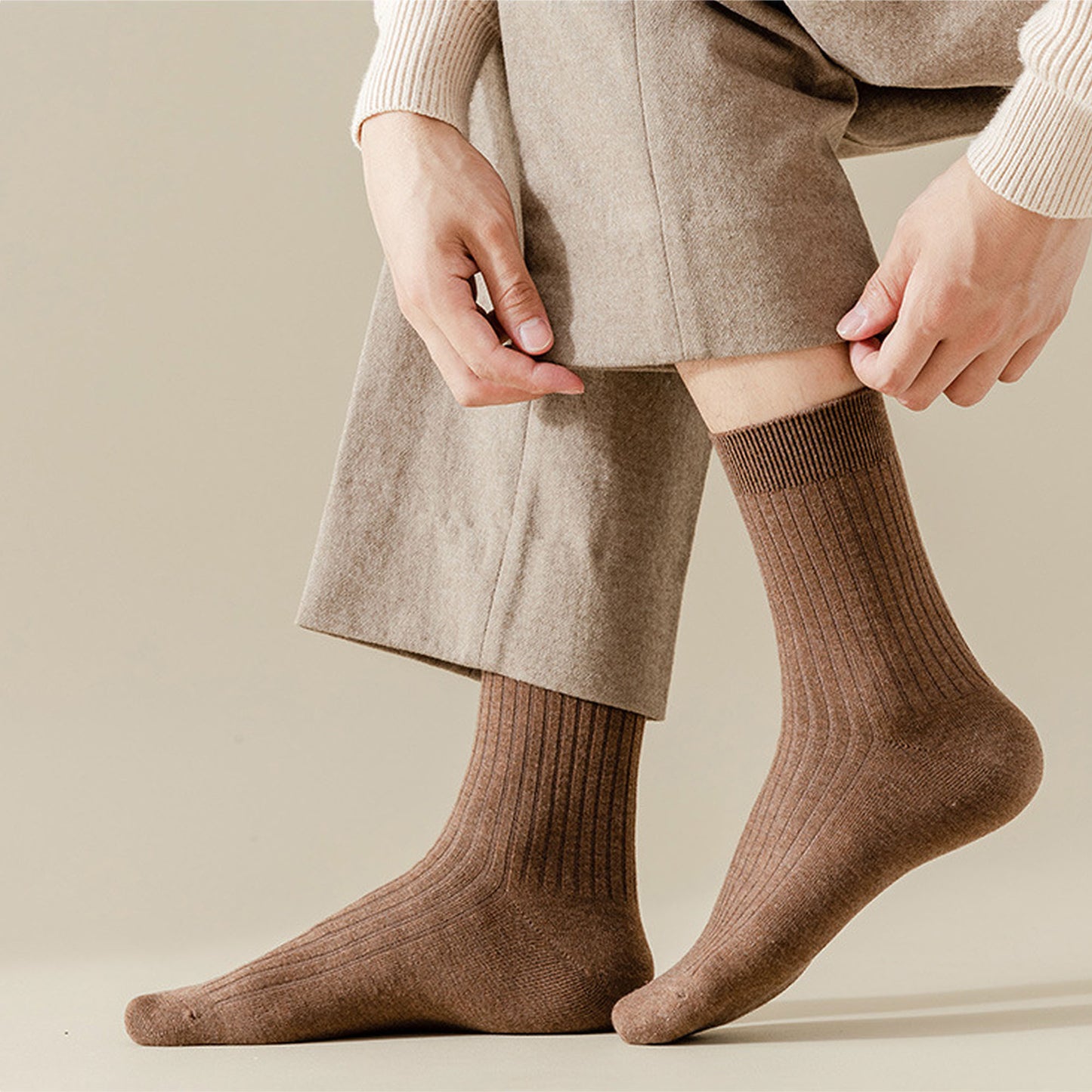 Anna-Kaci 6pk Men's Wool Crew Socks - Soft, Durable & Anti - Pilling