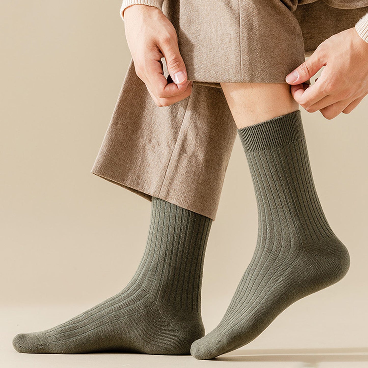 Anna-Kaci 6pk Men's Wool Crew Socks - Soft, Durable & Anti - Pilling