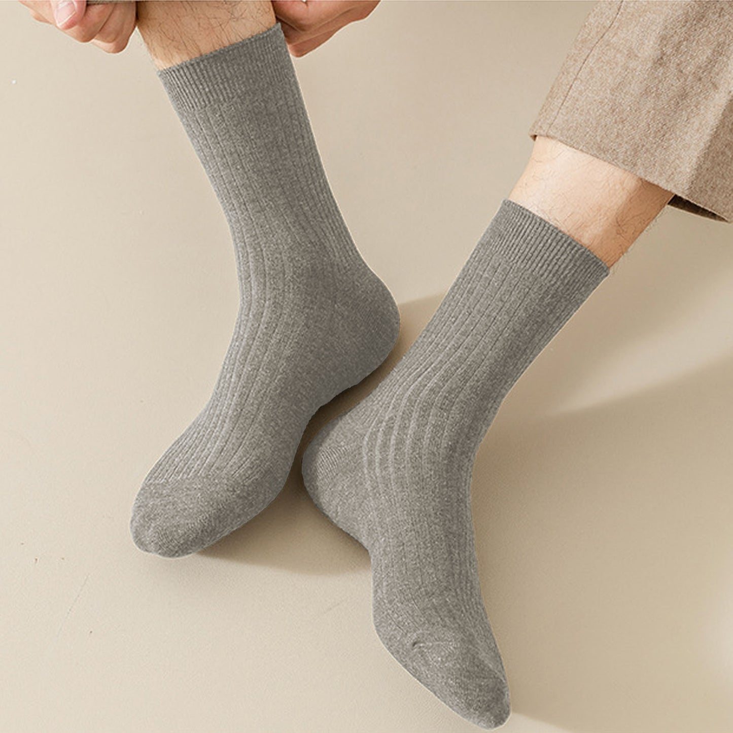 Anna-Kaci 6pk Men's Wool Crew Socks - Soft, Durable & Anti - Pilling
