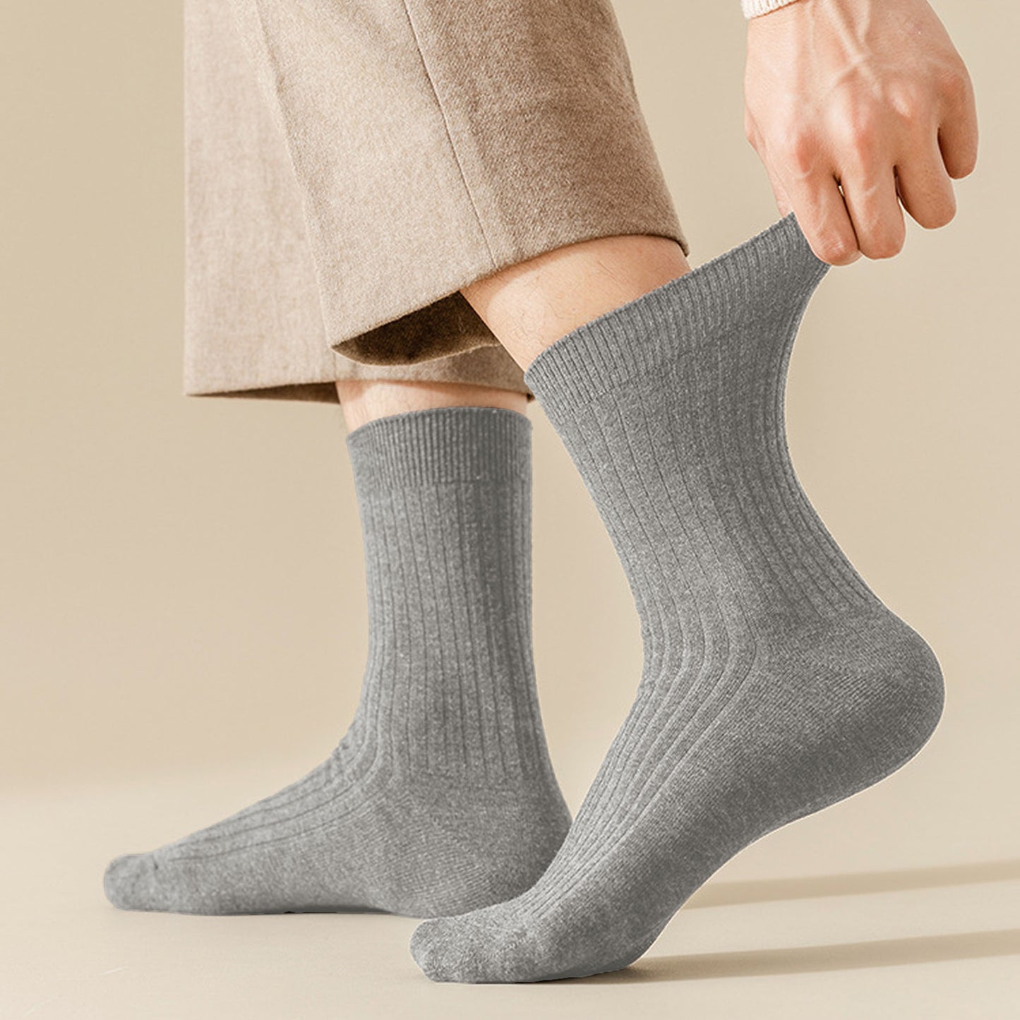 Anna-Kaci 6pk Men's Wool Crew Socks - Soft, Durable & Anti - Pilling