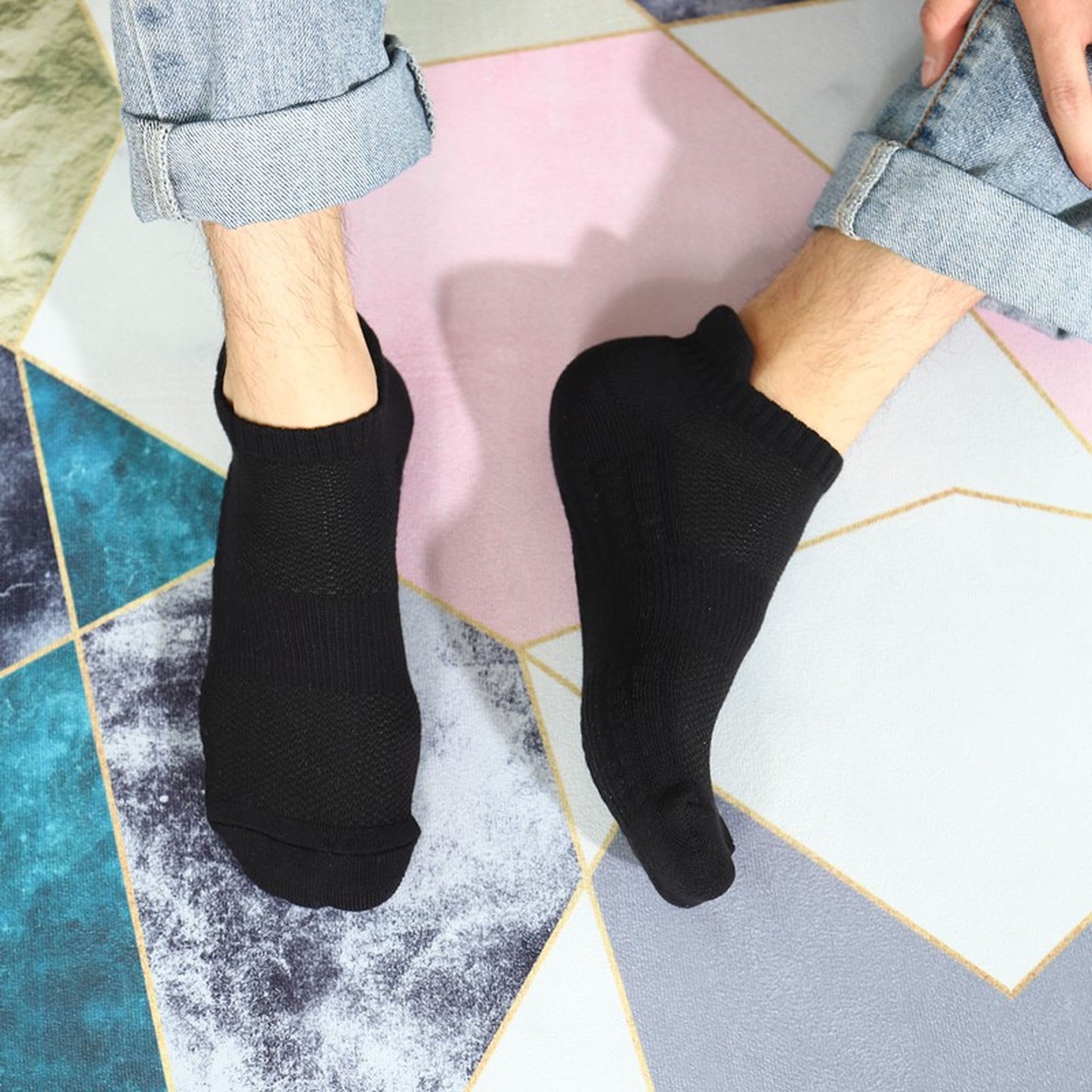 Anna-Kaci 6pk Men's Low - Cut Athletic Socks with Massage Sole & Sweat - Wicking