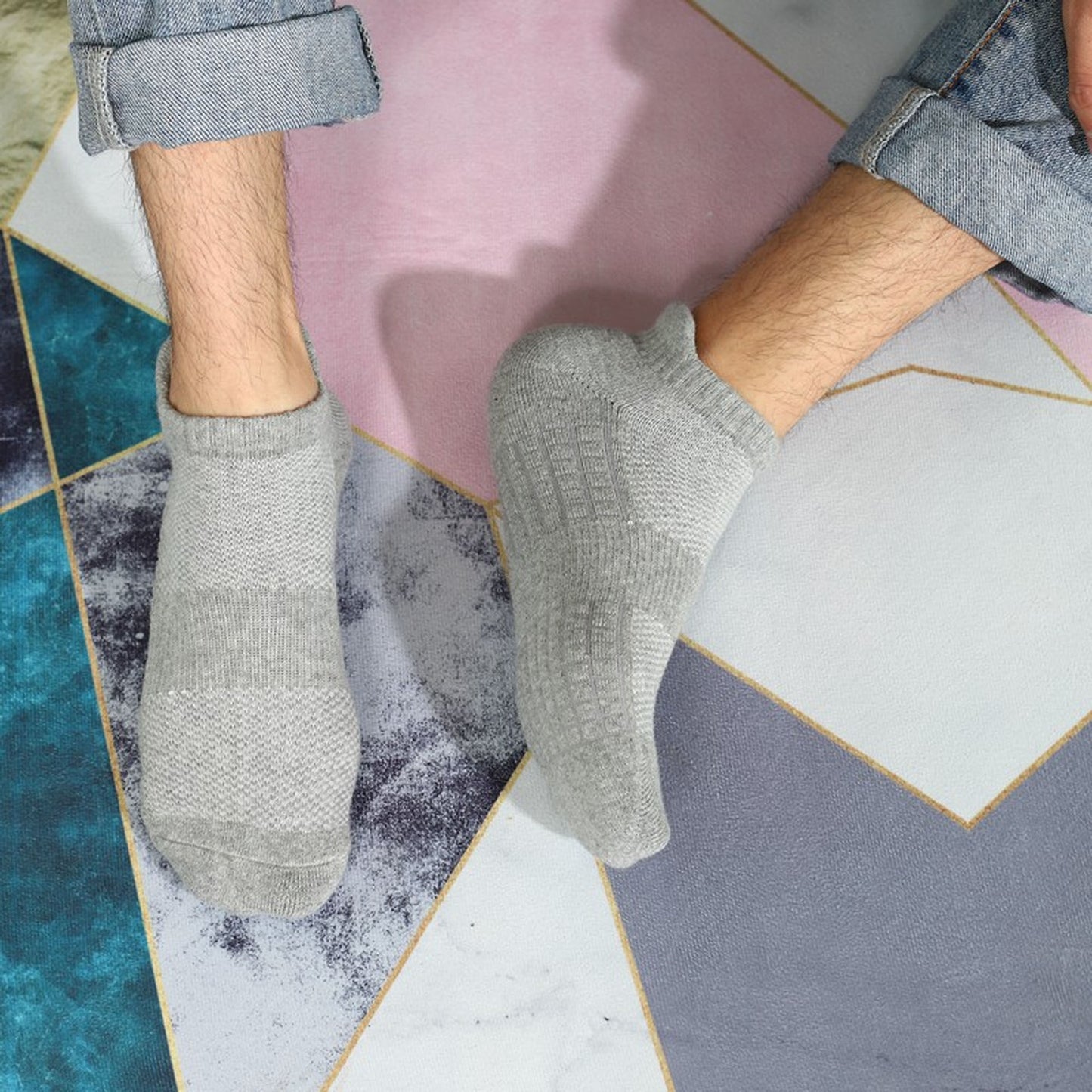 Anna-Kaci 6pk Men's Low - Cut Athletic Socks with Massage Sole & Sweat - Wicking