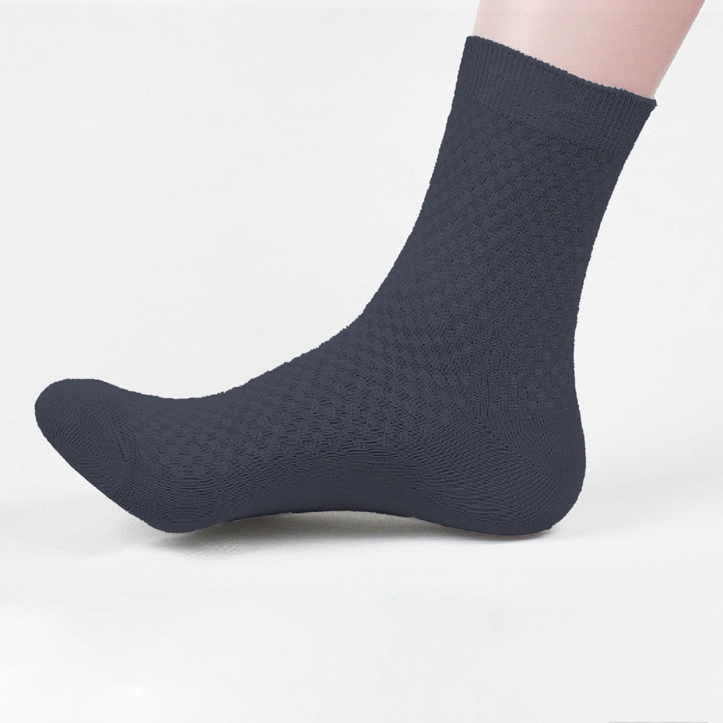 Anna-Kaci 6pk Men's Textured Crew Socks - Breathable & Comfortable