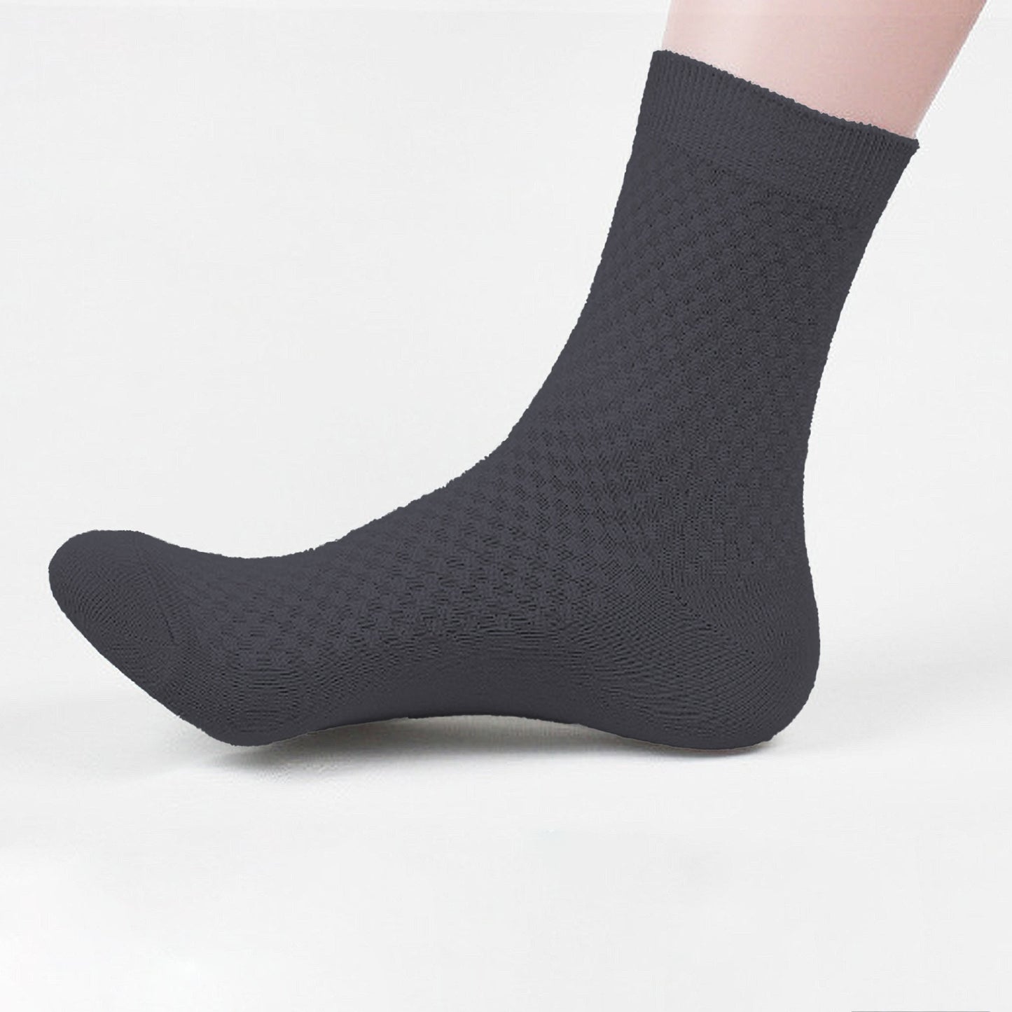 Anna-Kaci 6pk Men's Textured Crew Socks - Breathable & Comfortable