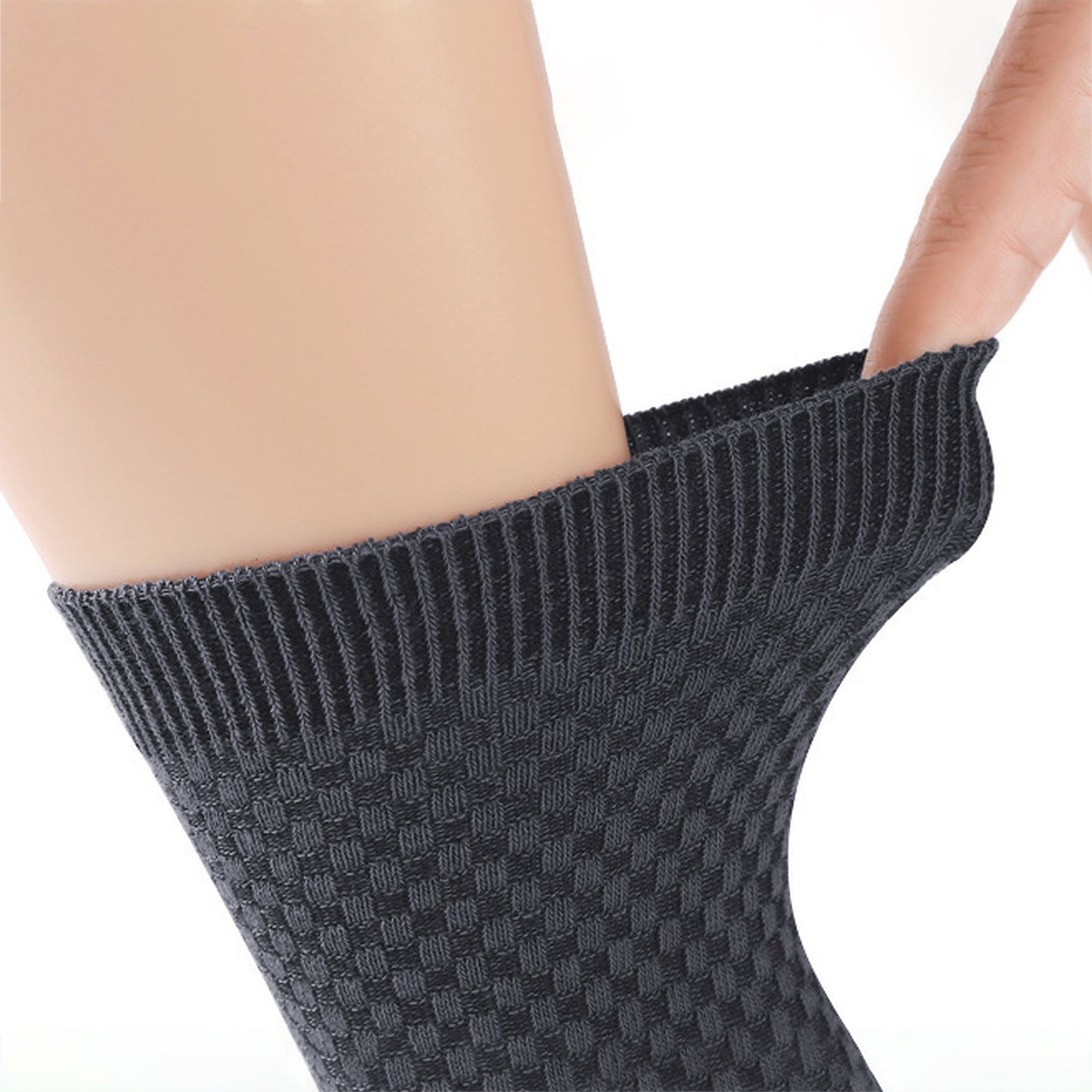 Anna-Kaci 6pk Men's Textured Crew Socks - Breathable & Comfortable