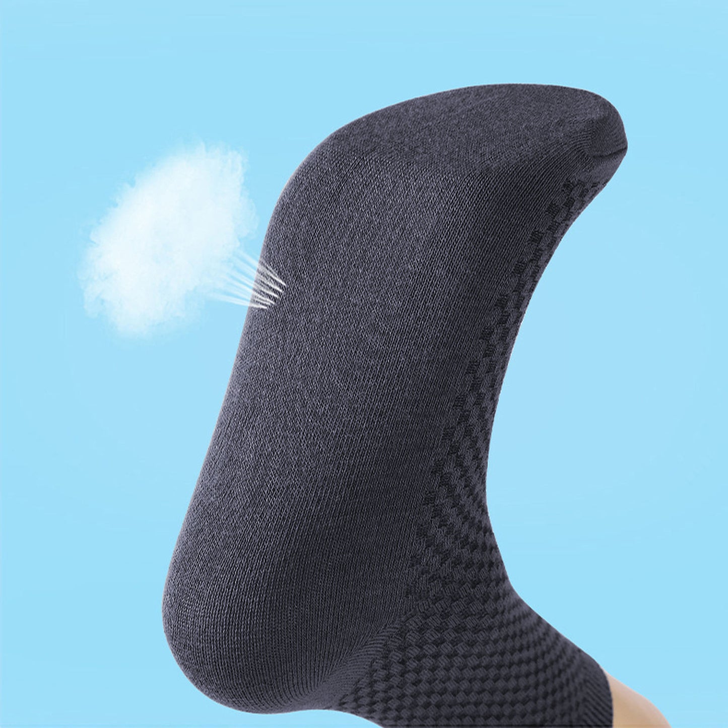 Anna-Kaci 6pk Men's Textured Crew Socks - Breathable & Comfortable