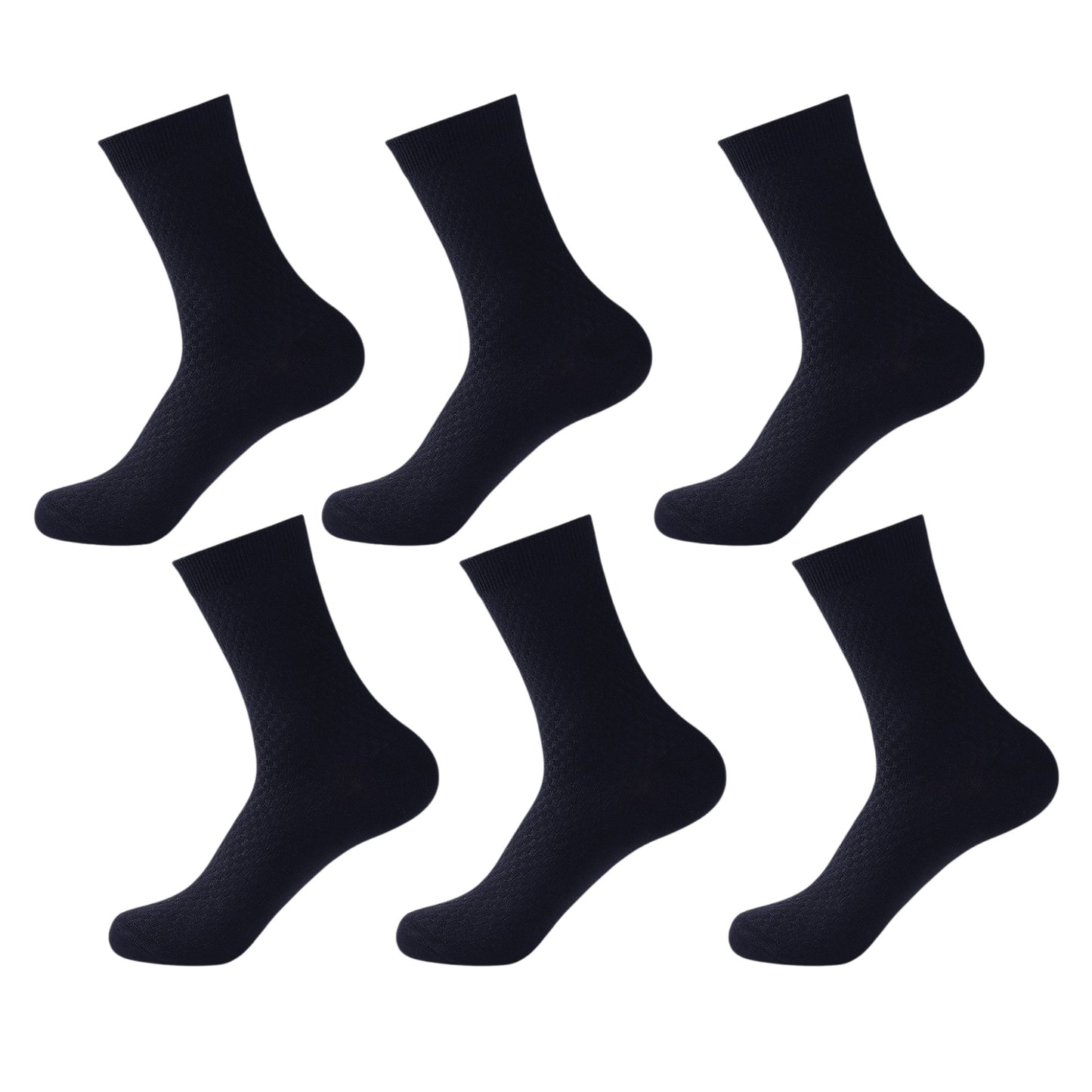 Anna-Kaci 6pk Men's Textured Crew Socks - Breathable & Comfortable