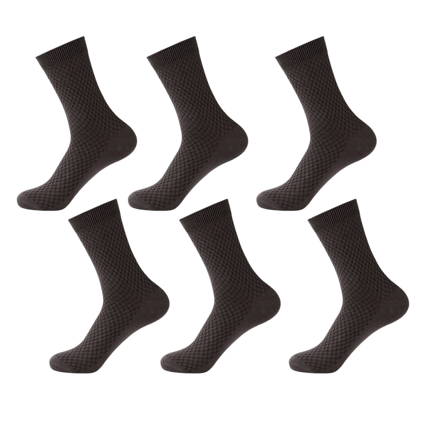 Anna-Kaci 6pk Men's Textured Crew Socks - Breathable & Comfortable