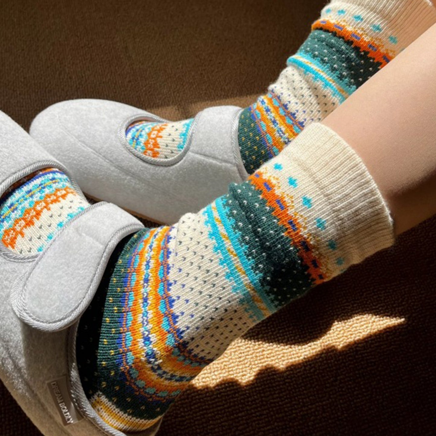 Anna-Kaci Women's 3-Pack Retro Cotton Crew Socks Soft Breathable Mid Calf Warm Everyday Wear