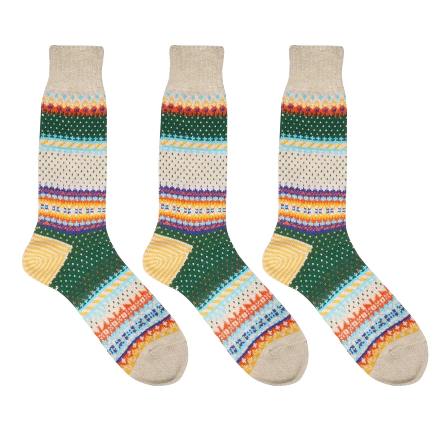 Anna-Kaci Women's 3-Pack Retro Cotton Crew Socks Soft Breathable Mid Calf Warm Everyday Wear