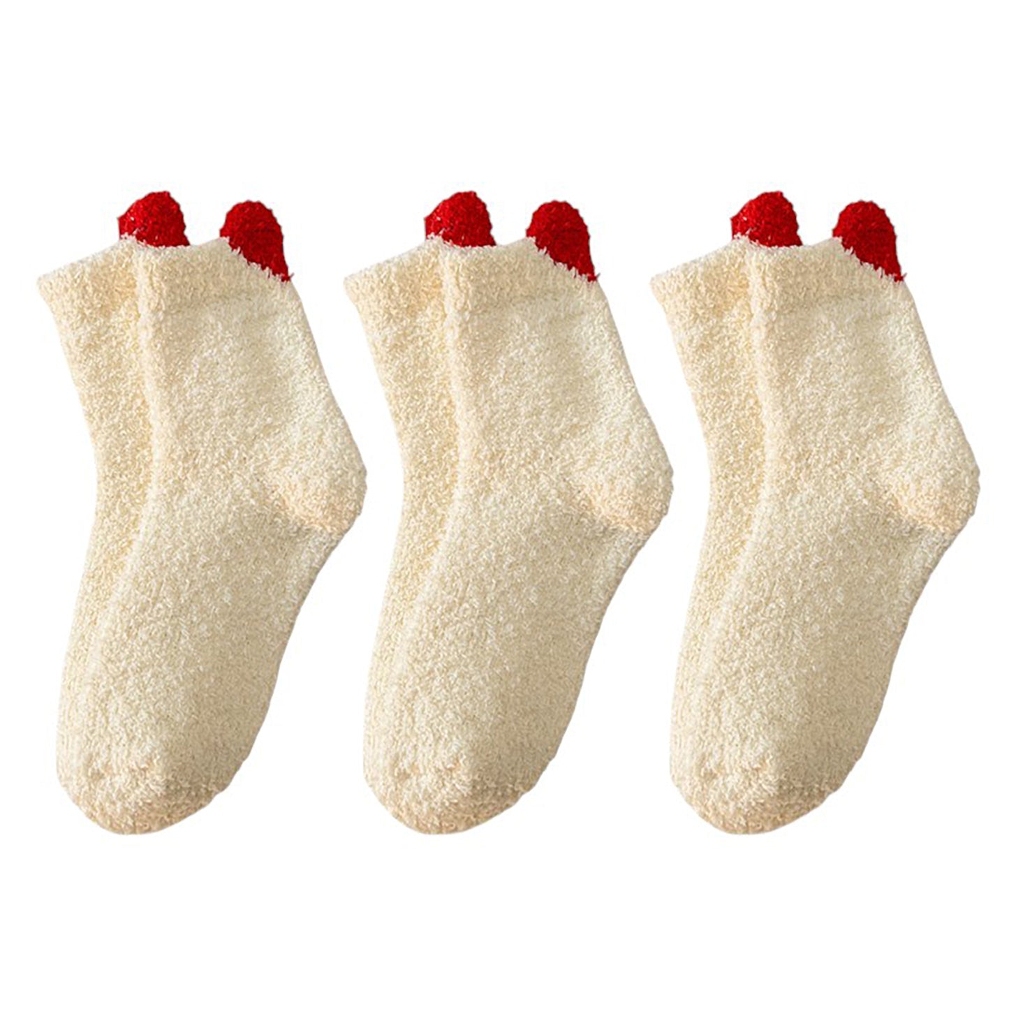 Anna-Kaci Women's 3 Pairs Coral Fleece Home Sleep Socks Warm Plush Indoor Cozy Socks