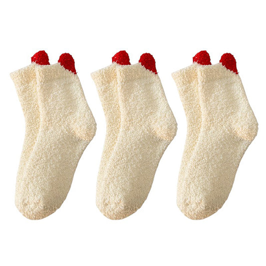 Anna-Kaci Women's 3 Pairs Coral Fleece Home Sleep Socks Warm Plush Indoor Cozy Socks