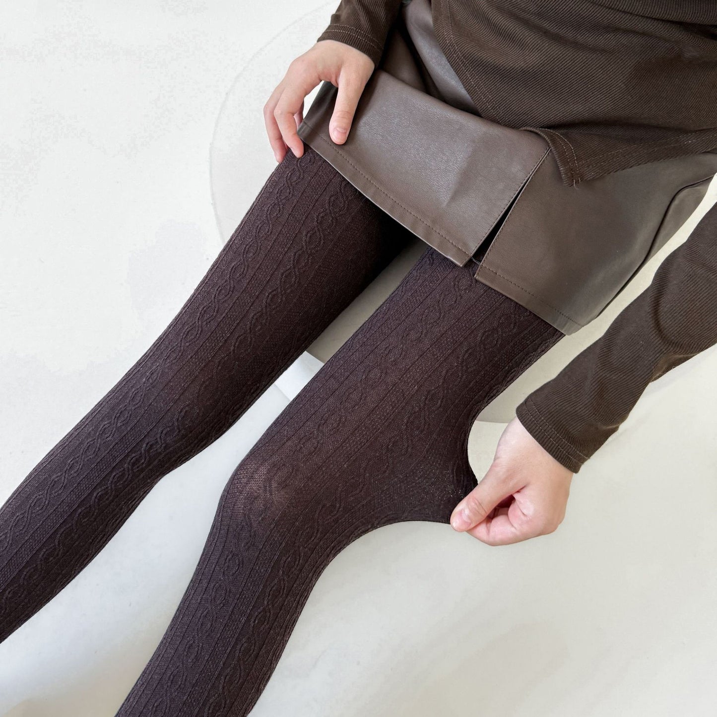 Anna-Kaci Women's Cable Knit Patterned Opaque Tights with Soft Stretch Fabric and Elastic Waistband