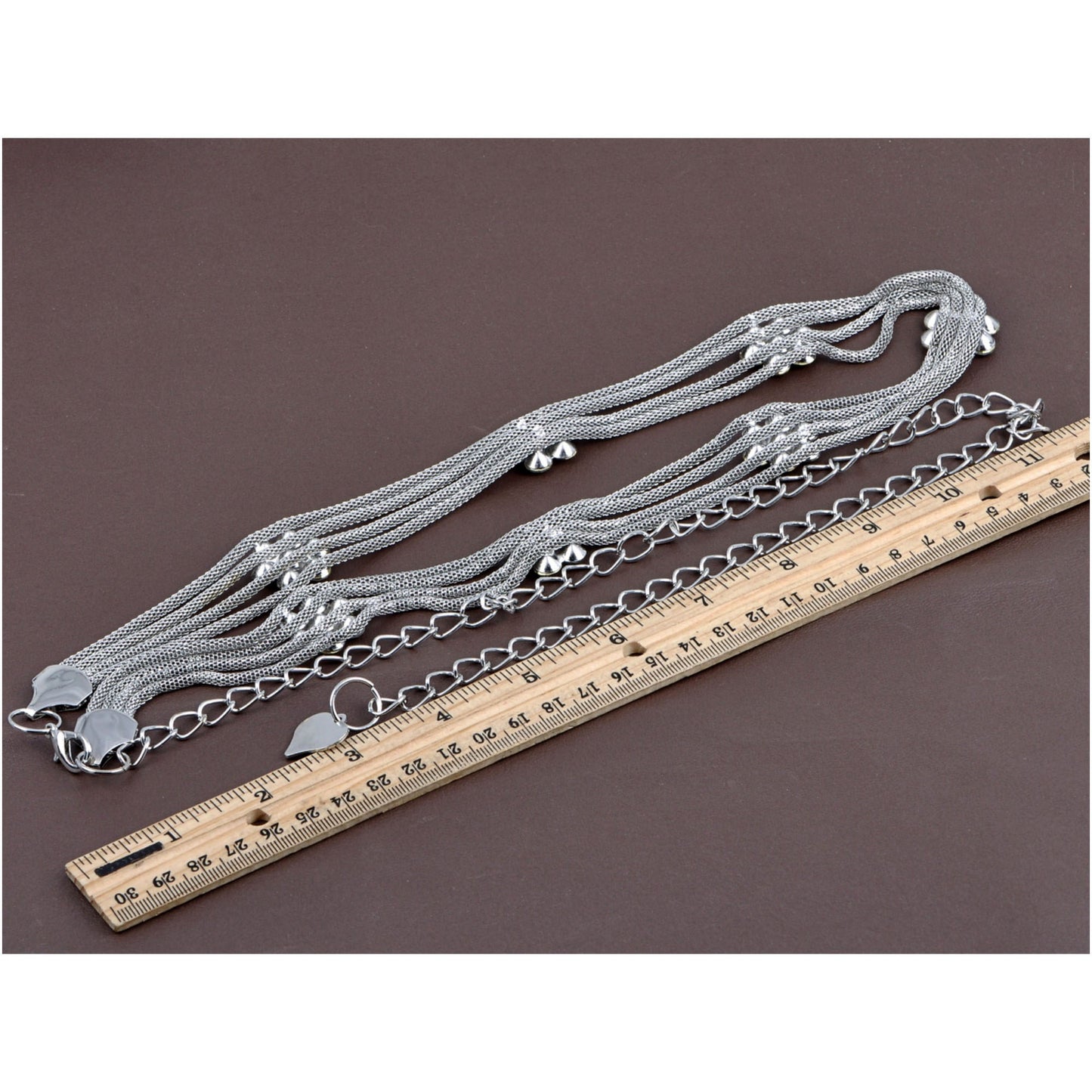 Anna-Kaci Women's Multi-Strand Waist Chain with Crystal Flower Accents and Adjustable Clasp