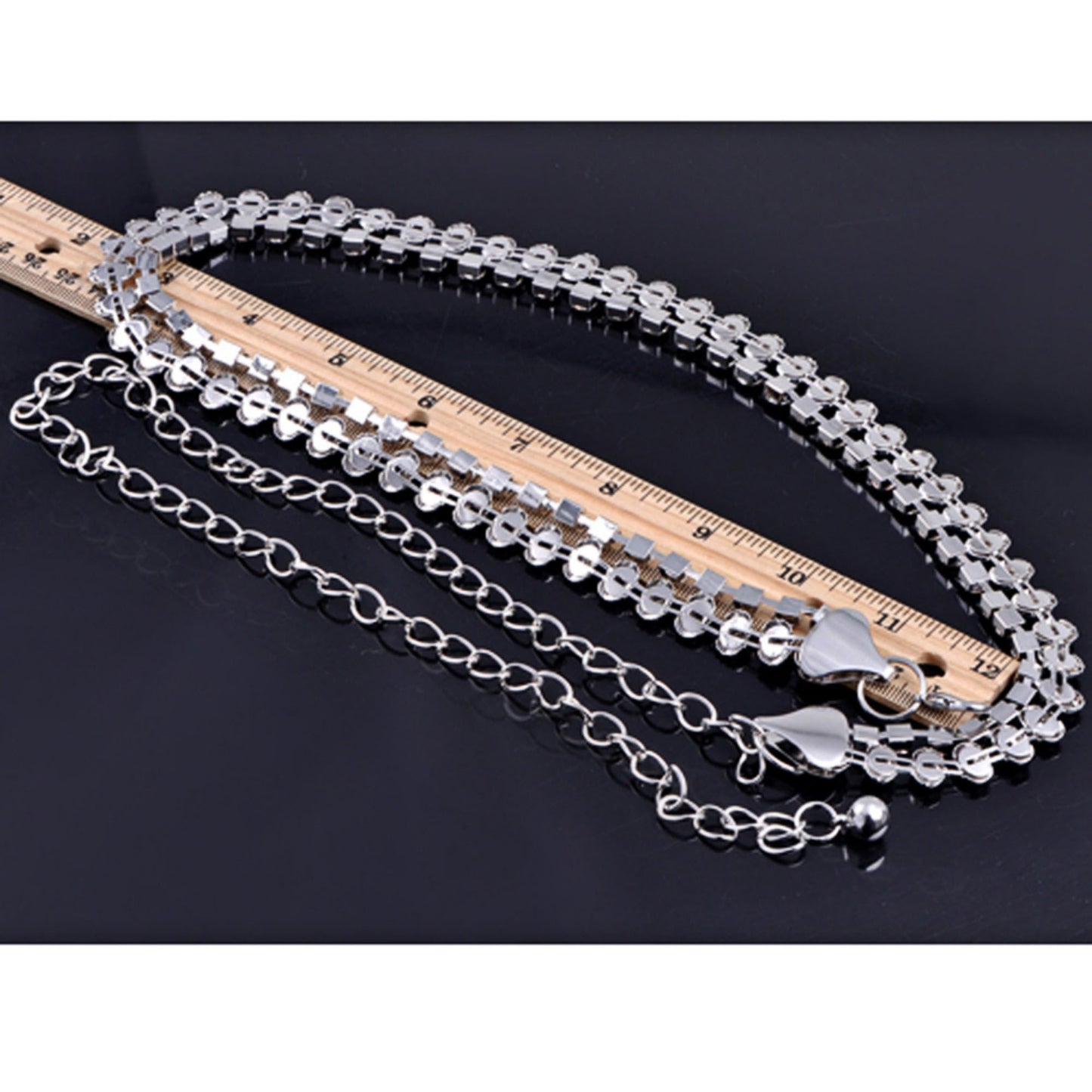 Anna-Kaci Women's Double Row Crystal Waist Chain with Adjustable Extender
