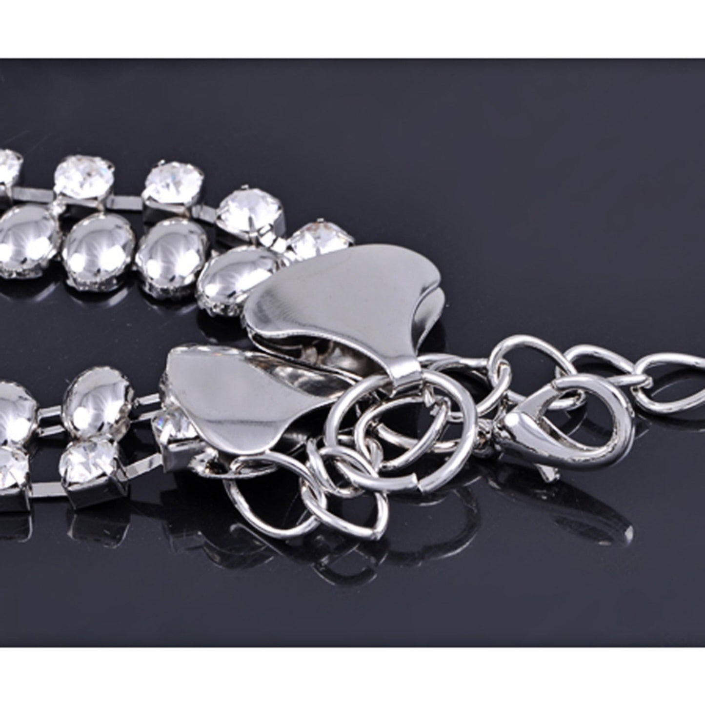Anna-Kaci Women's Double Row Crystal Waist Chain with Adjustable Extender