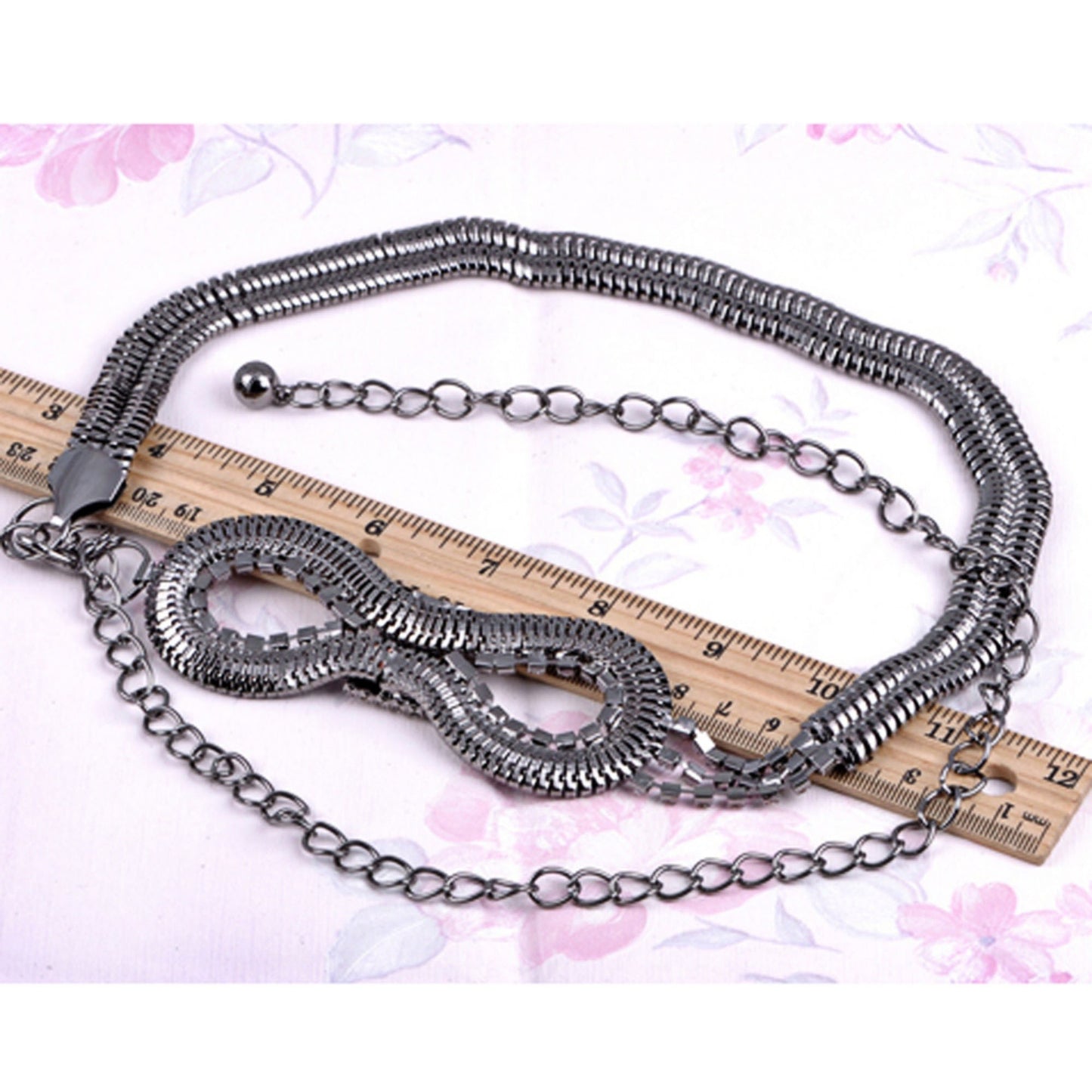 Anna-Kaci Women's Bow Waist Chain with Crystal Accents and Adjustable Extender