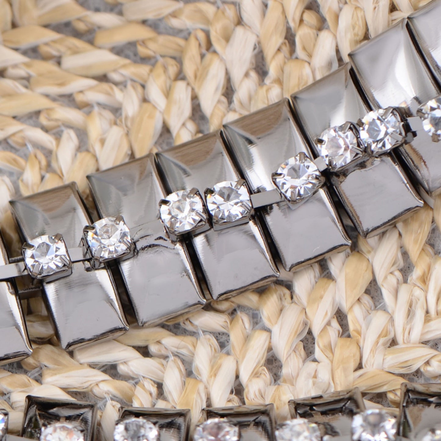 Anna-Kaci Women's Geometric Waist Chain with Square Link Design and Crystal Accents