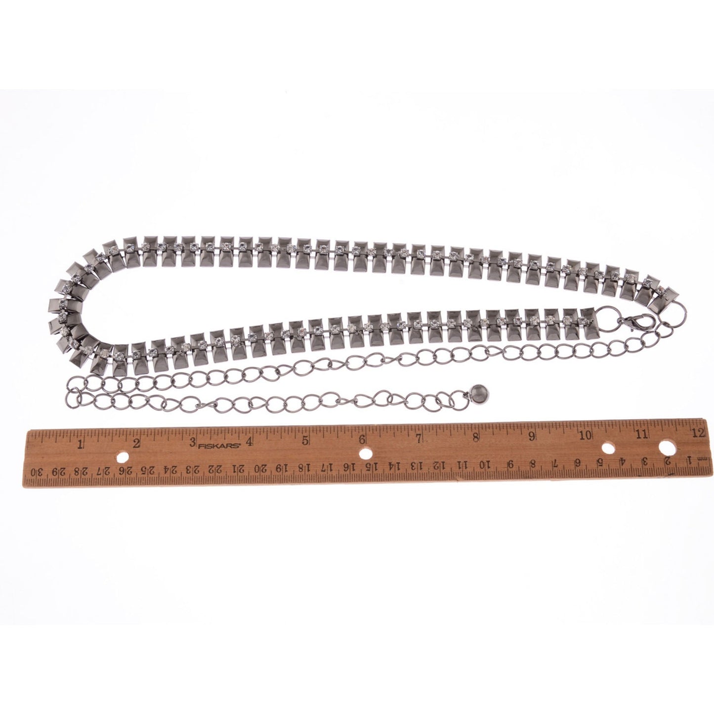 Anna-Kaci Women's Geometric Waist Chain with Square Link Design and Crystal Accents