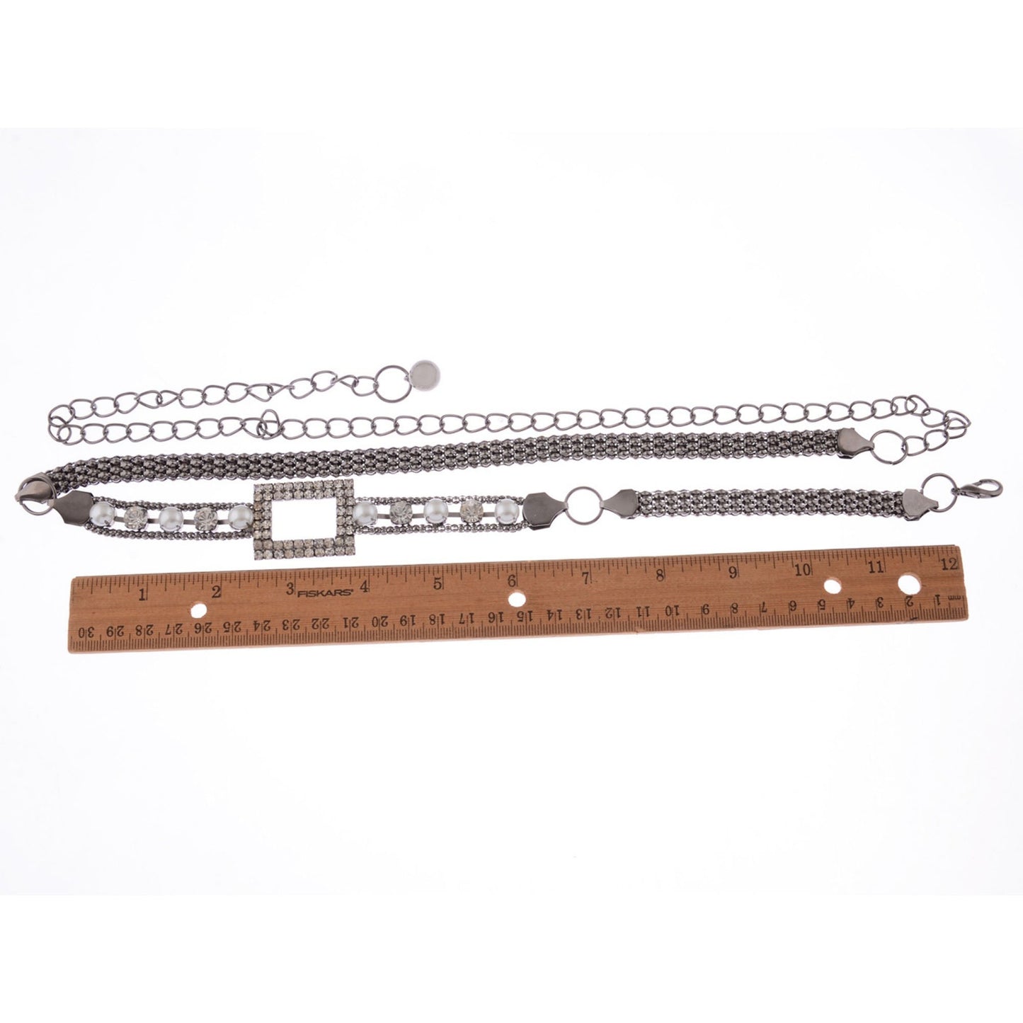 Anna-Kaci Women's Crystal Square Accent Waist Chain Adjustable Belly Jewelry