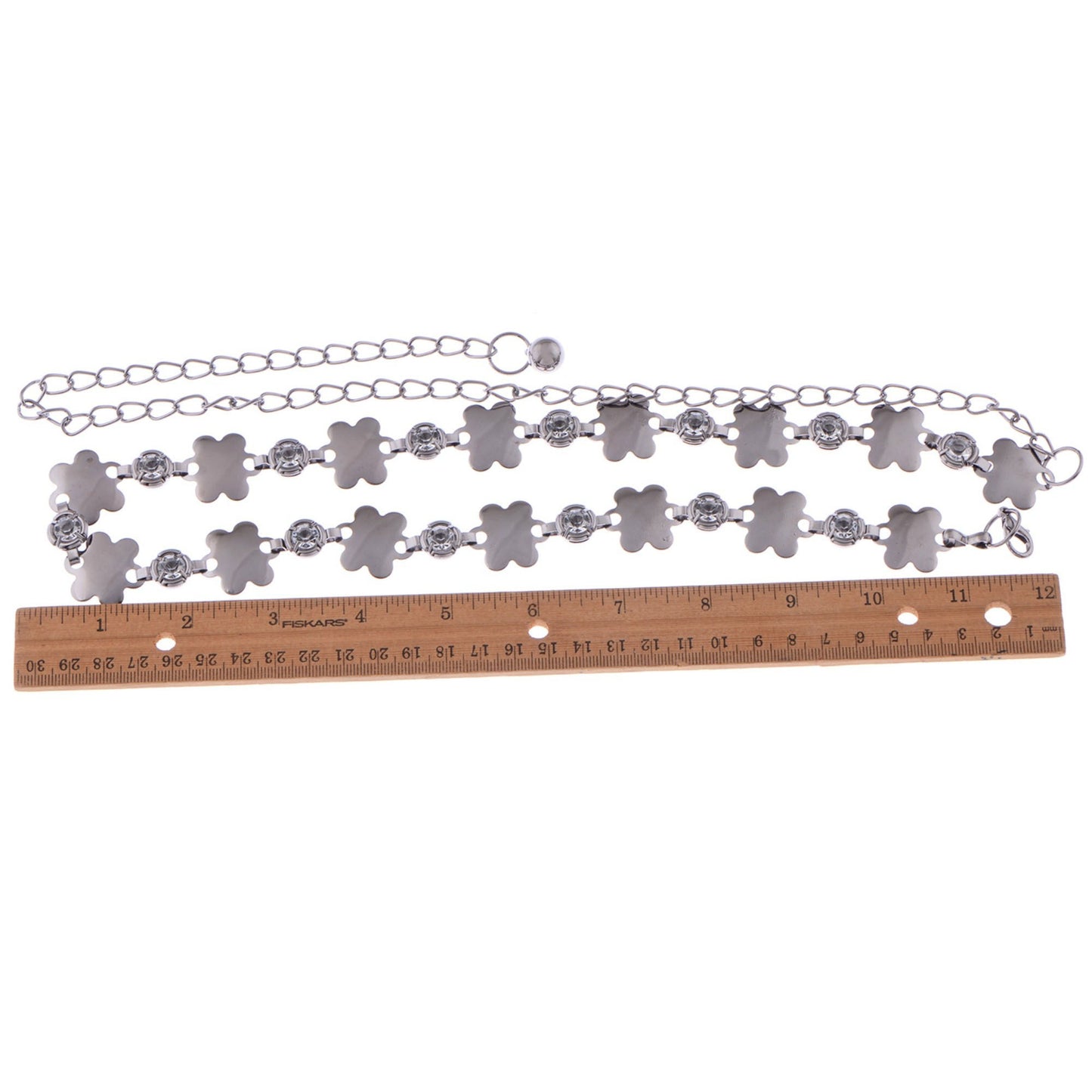 Anna-Kaci Women's Linked Flower Waist Chain with Adjustable Extender