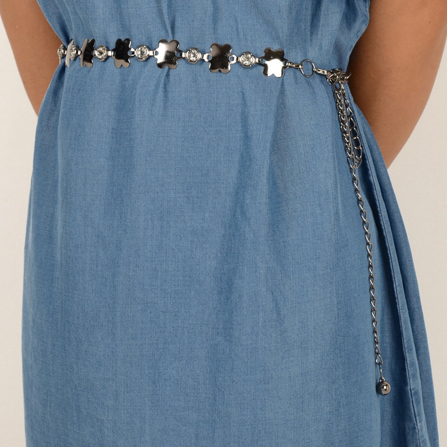 Anna-Kaci Women's Linked Flower Waist Chain with Adjustable Extender