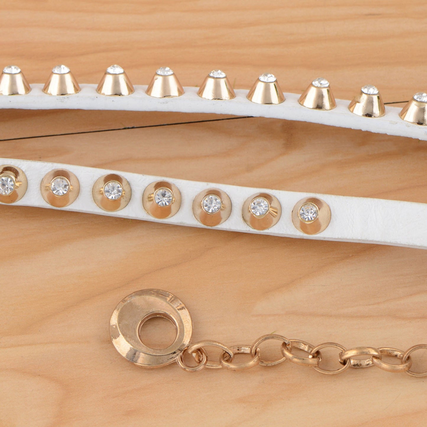 Anna-Kaci Women's Rhinestone Studded Waist Chain with Drop Charm Accent