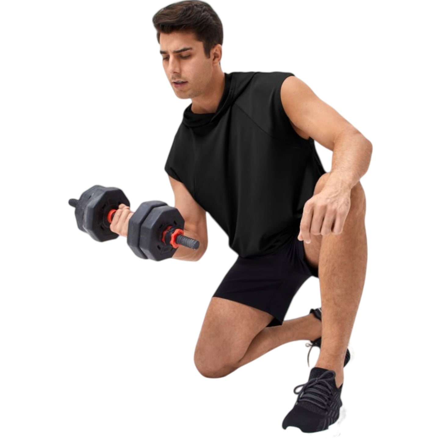 Anna-Kaci Active Men's Sleeveless Workout Hoodie with Lightweight Athletic Fit and Crossover Hood Detail