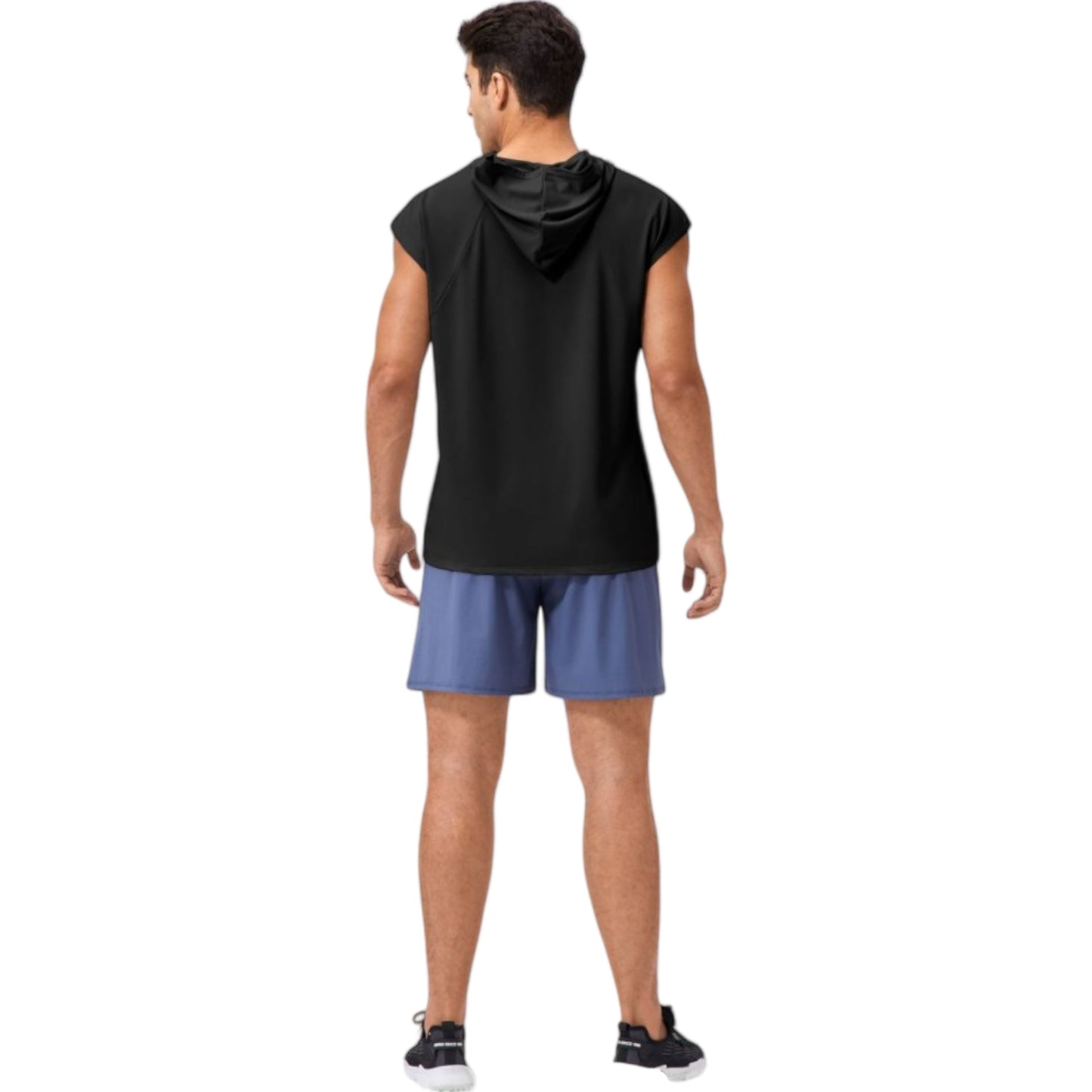 Anna-Kaci Active Men's Sleeveless Workout Hoodie with Lightweight Athletic Fit and Crossover Hood Detail