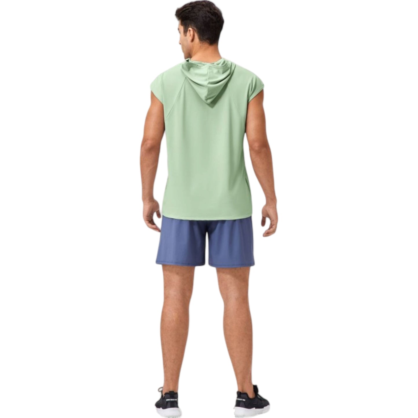 Anna-Kaci Active Men's Sleeveless Workout Hoodie with Lightweight Athletic Fit and Crossover Hood Detail