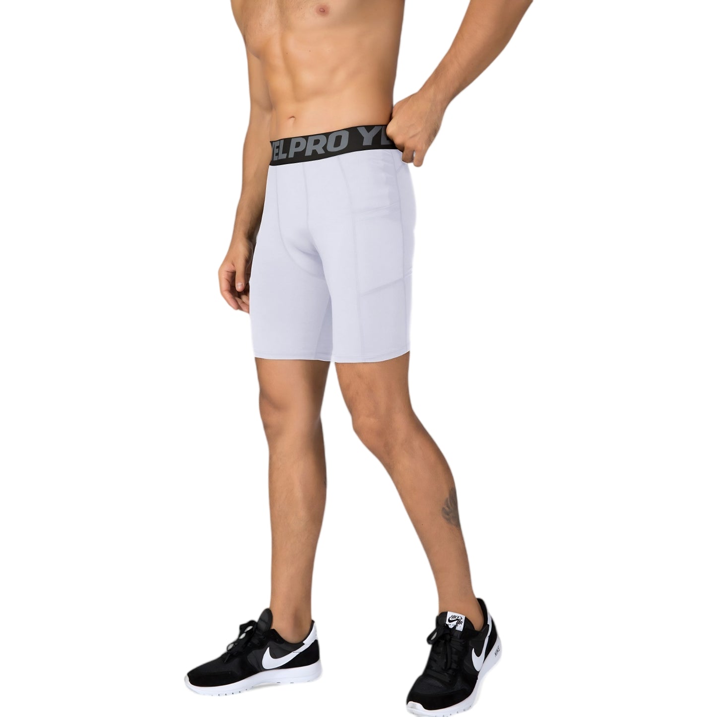 Anna-Kaci Active Men's Compression Fit Performance Shorts with Wide Waistband and Moisture-Wicking Stretch Fabric