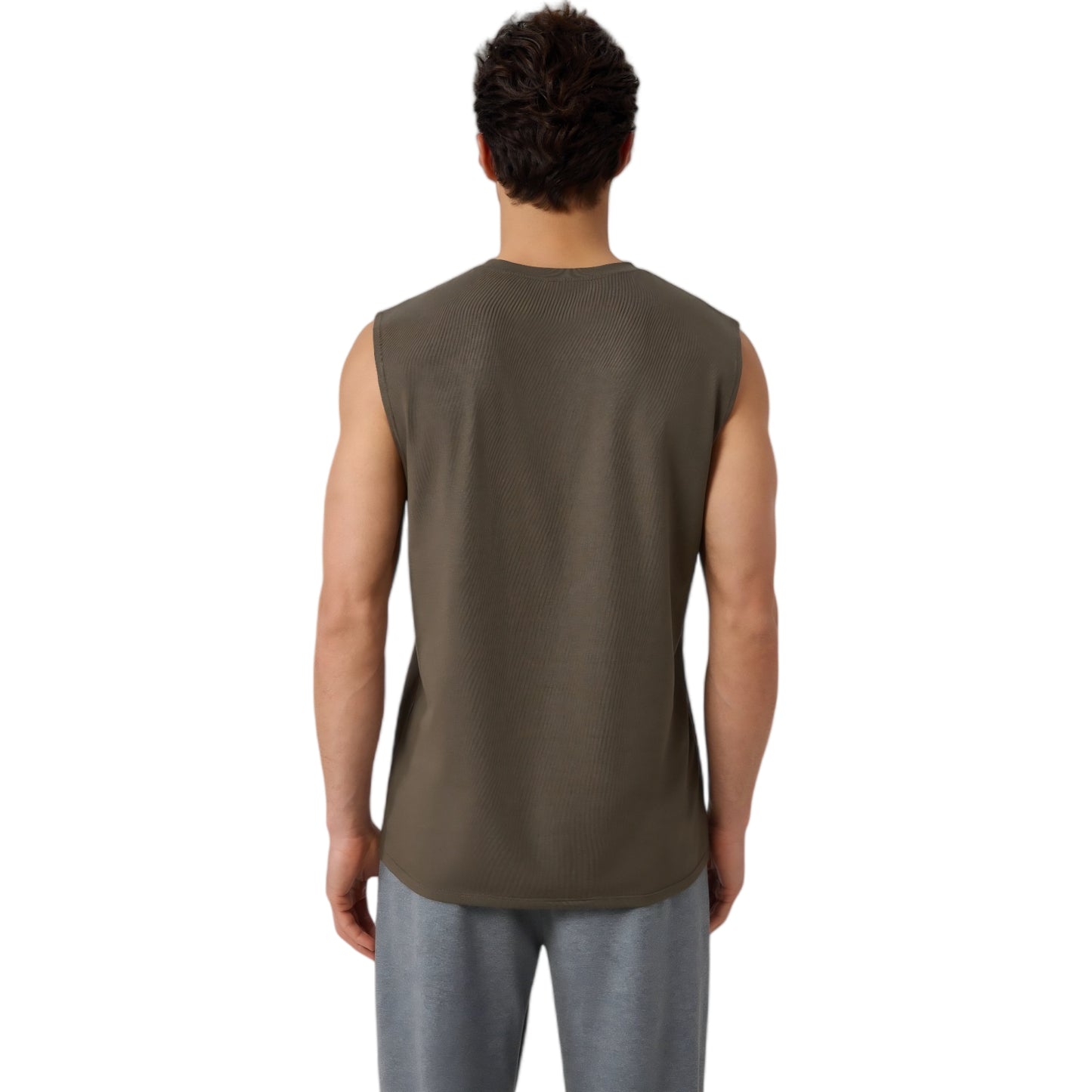 Anna-Kaci Active Men's Sleeveless Crew Neck Ribbed Tank Top with Relaxed Fit and Stretch Fabric