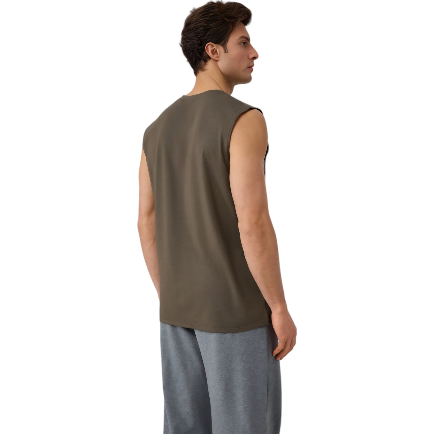 Anna-Kaci Active Men's Sleeveless Crew Neck Ribbed Tank Top with Relaxed Fit and Stretch Fabric