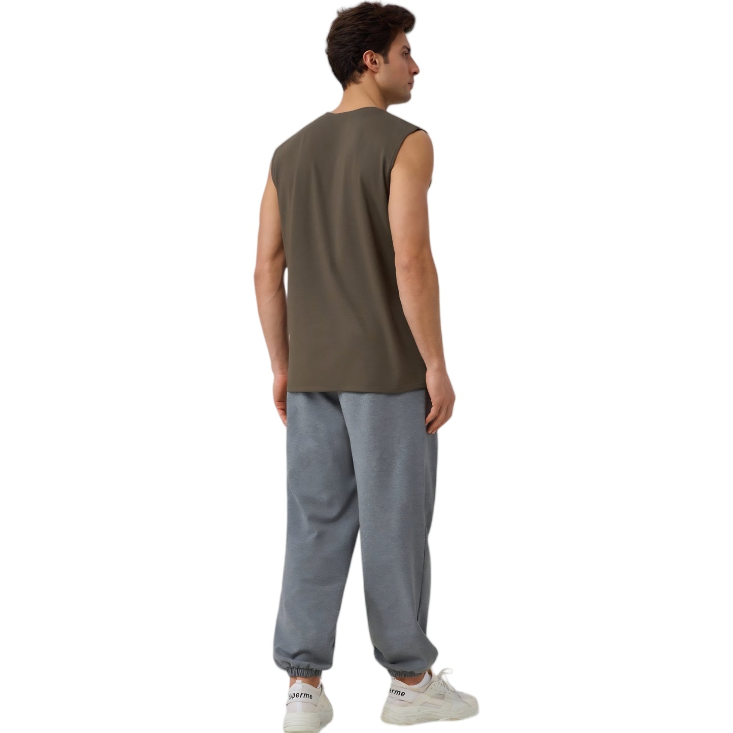 Anna-Kaci Active Men's Sleeveless Crew Neck Ribbed Tank Top with Relaxed Fit and Stretch Fabric